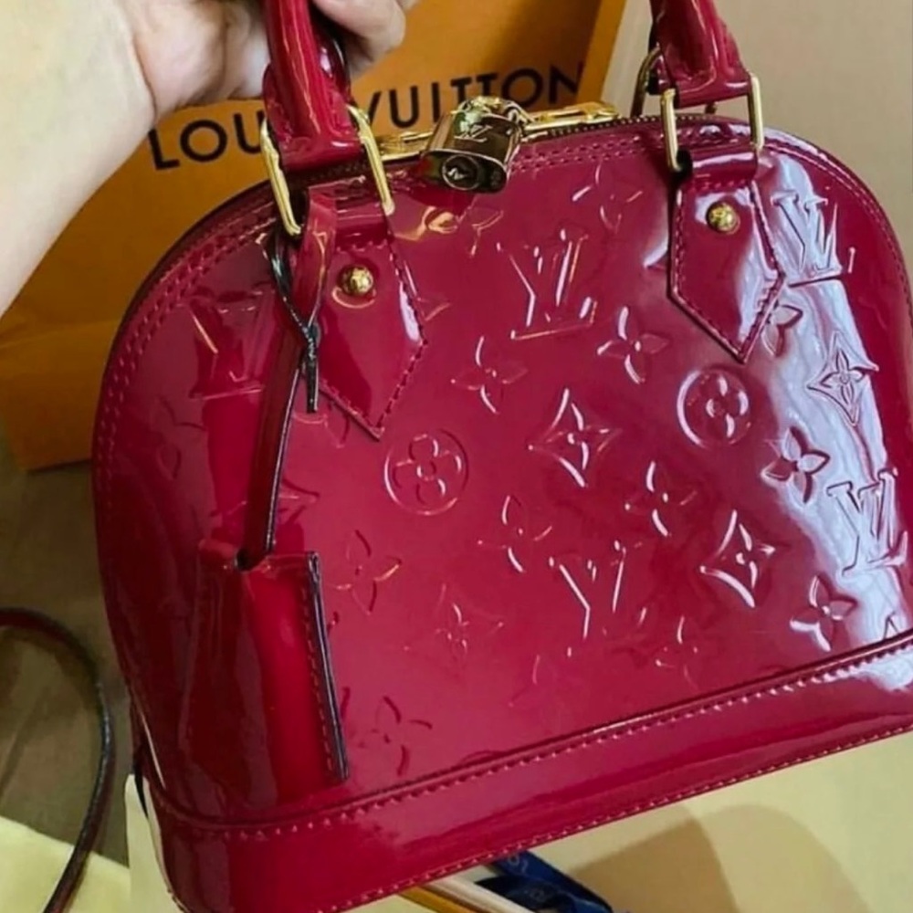 Authentic Louis Vuitton Red Alma BB